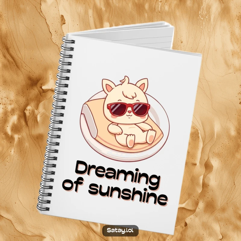 Funny Satay Notebook: A humorous notebook cover with a satay character in tiny sunglasses, ready for funny notes.