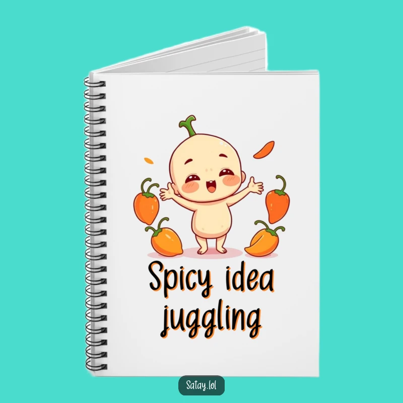 Funny Satay Juggling Peppers Notebook: Jot Down Ideas with Fiery Humor