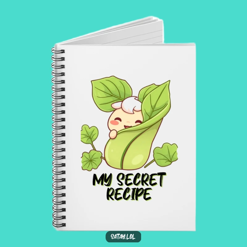 Funny Satay Notebook: Garnish Peek Grin Character, Humorous Foodie Journal