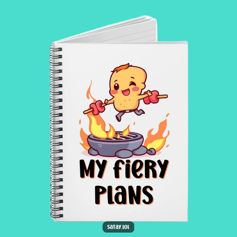 Funny Satay Skewer Grill Leap Notebook: Jot Down Ideas Hilariously