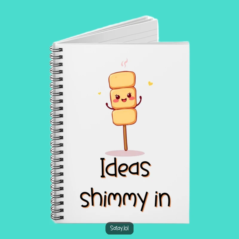 Funny Shimmy Dancing Satay Skewer Notebook - Hilarious Journal for Foodies