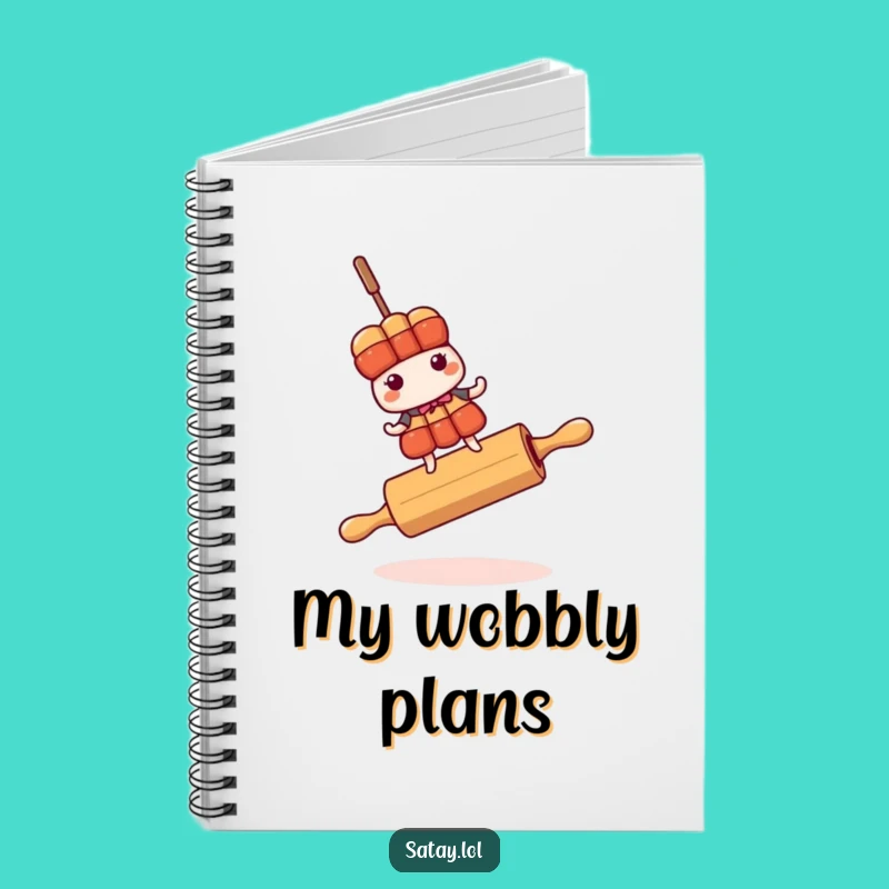 Funny Satay Skewer Rolling Pin Notebook - Jot Down Your Balancing Acts