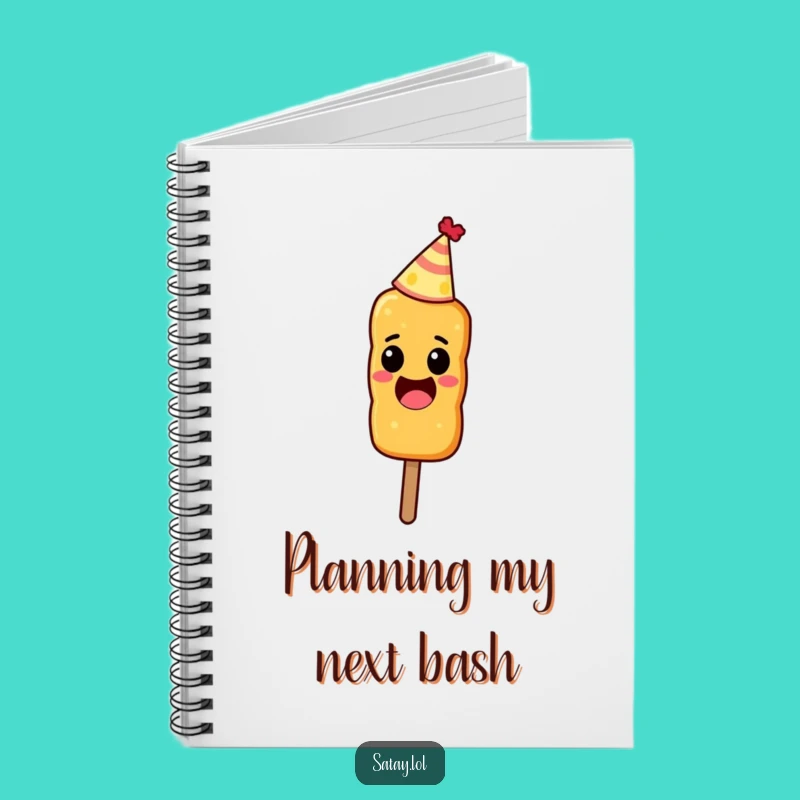 Funny Party Satay Skewer Notebook - Excited Journal for Foodies
