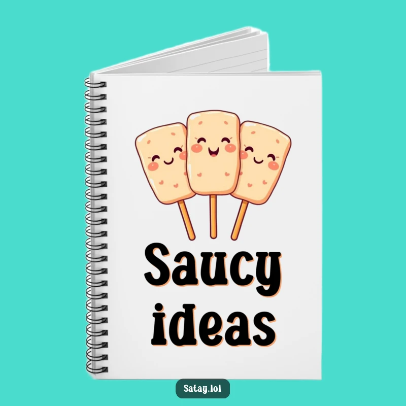 Funny Satay Notebook - Smiling Skewer Journal Gift