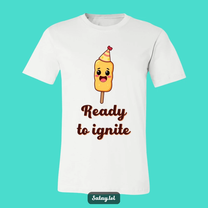 Funny Party Satay Skewer T-Shirt - Excited Food Lover's Tee