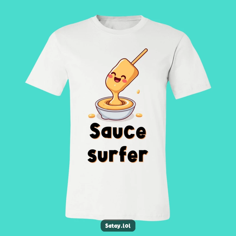 Funny Satay Skewer Peanut Sauce Slide T-Shirt: Wear Your Love for Sauce