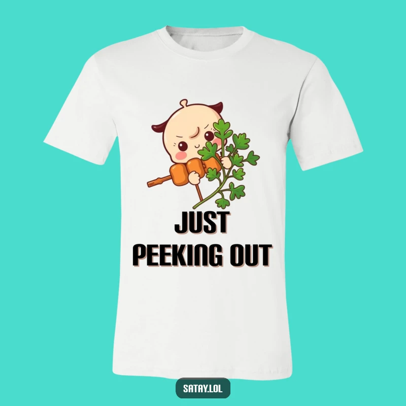 Funny Satay Skewer Parsley Peek Shirt - Cute Skewer Character Tee Gift
