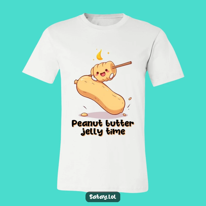 Funny Satay Skewer Peanut Bounce T-Shirt - Comical Foodie Apparel