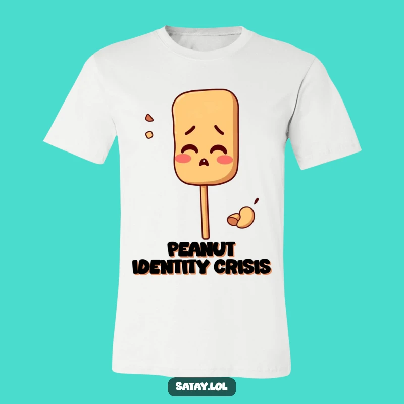Funny Confused Satay Skewer T-Shirt: Peanut Perplexity - Hilarious Funny Gift!