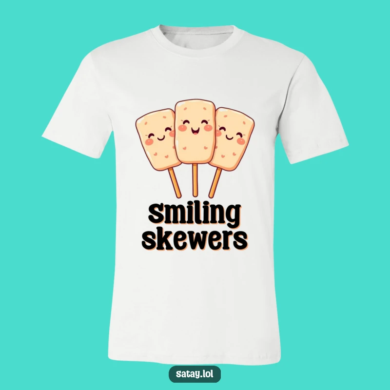 Funny Satay T-Shirt - Smiling Skewer Wink Tee Gift