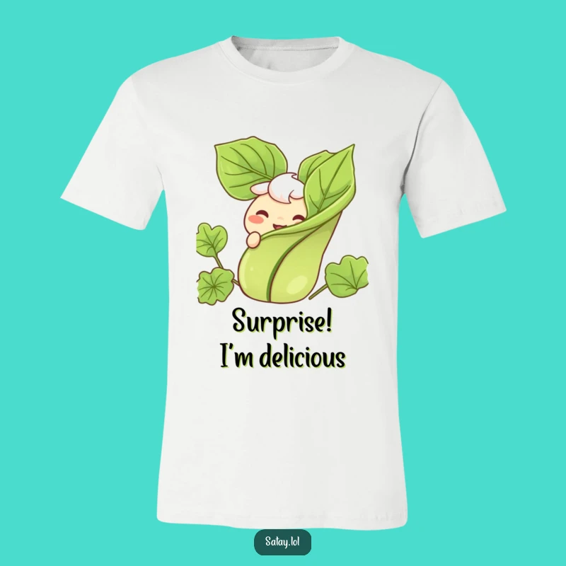 Funny Satay T-Shirt: Garnish Peek Grin Character, Hilarious Foodie Gift