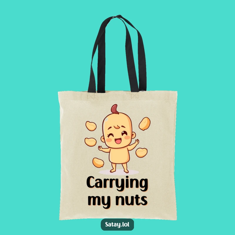 Funny Juggling Satay Tote Bag - Foodie Style for Groceries, Ideal Funny Gift