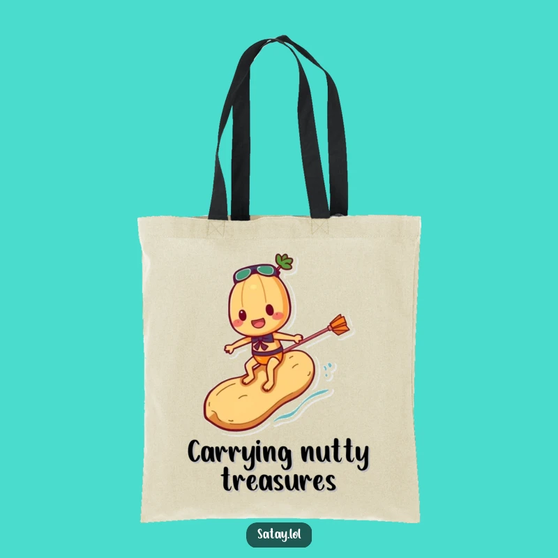 Funny Satay Skewer Surfing Peanut Tote Bag - Skewer Character Travel Gift