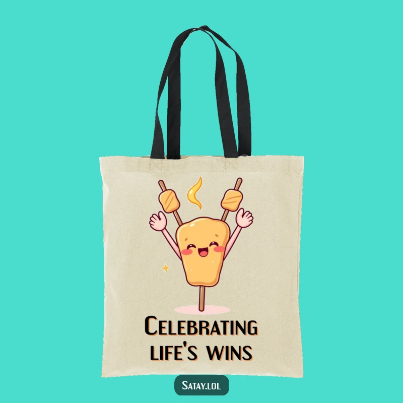 Funny Celebrating Satay Skewer Tote Bag - Joyful Grocery Carrier