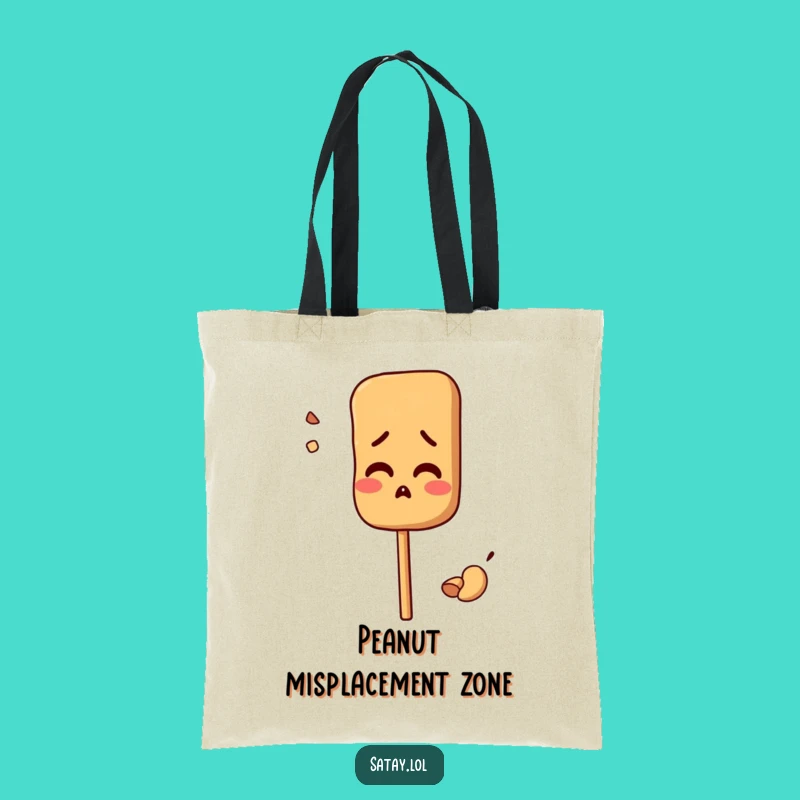 Funny Confused Satay Skewer Tote Bag: Peanut Puzzler - Chic Funny Gift!