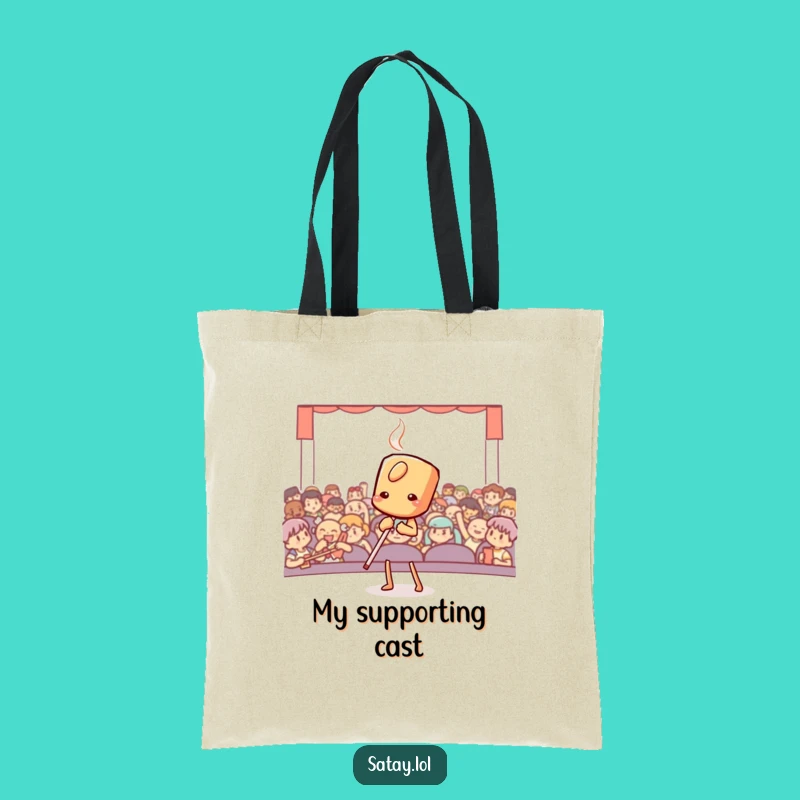 Funny Satay Bowing Tote Bag: Theatrical Carry-All, a Perfect Funny Gift for Show Lovers