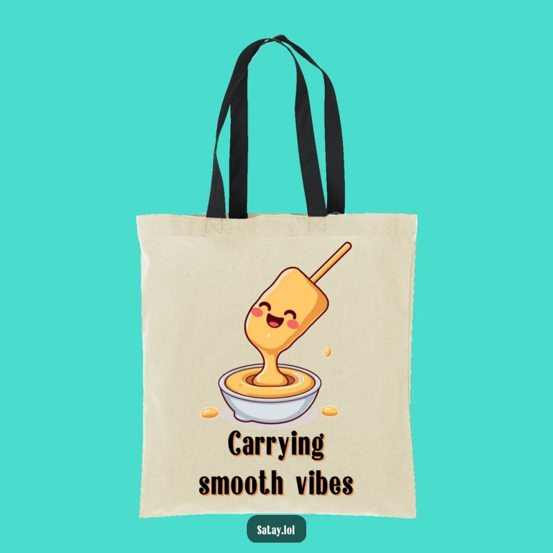 Funny Satay Skewer Peanut Sauce Slide Tote Bag: Carry Your Sauce Love