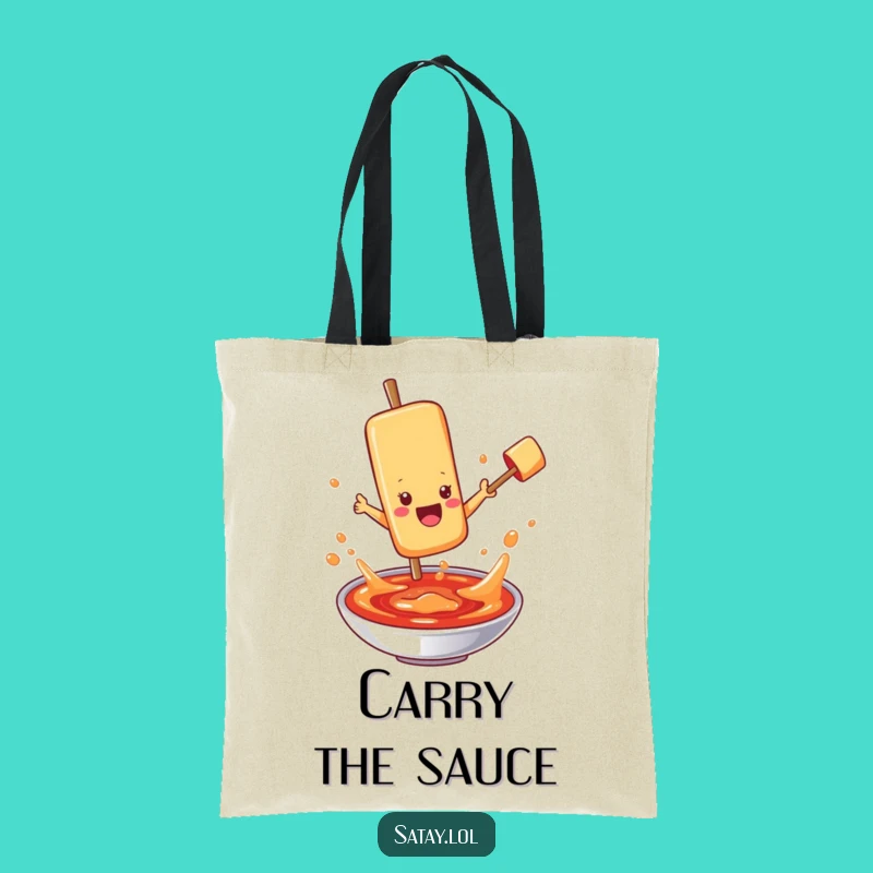 Funny Satay Skewer Sauce Tote Bag: Diving Design, Practical Funny Gift
