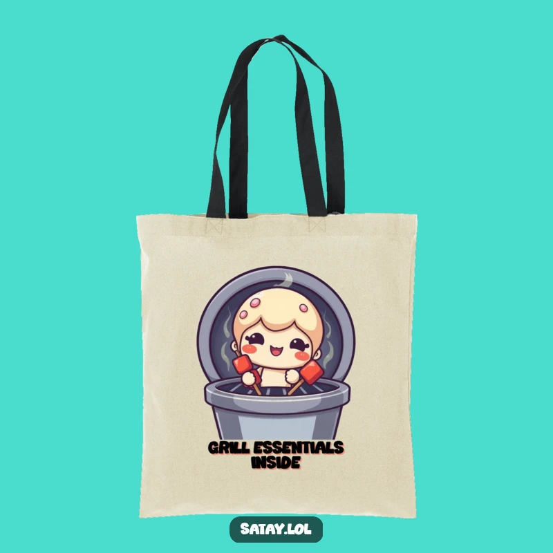 Funny Satay Skewer Tote Bag: Grill Peeker Design, Practical Funny Gift