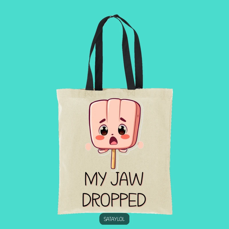 Funny Surprised Satay Skewer Tote Bag: Bug-Eyed Skewer Bag, Hilarious Reaction Gift