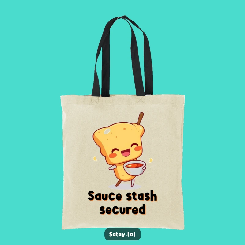 Funny Wiggling Satay Skewer Tote Bag: Happy Foodie Carry - Chic Funny Gift!